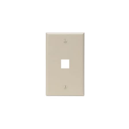 Leviton 1-Port Wallplate Unloaded, 1-Gang Use W/Snap-In Modules, Quickport IY 41080-1IP